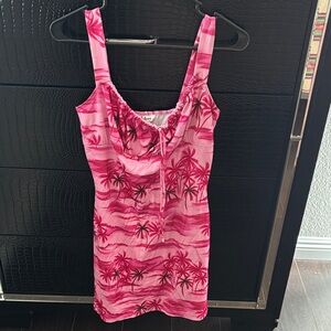 Taboo Pink Tropical Palm Dress